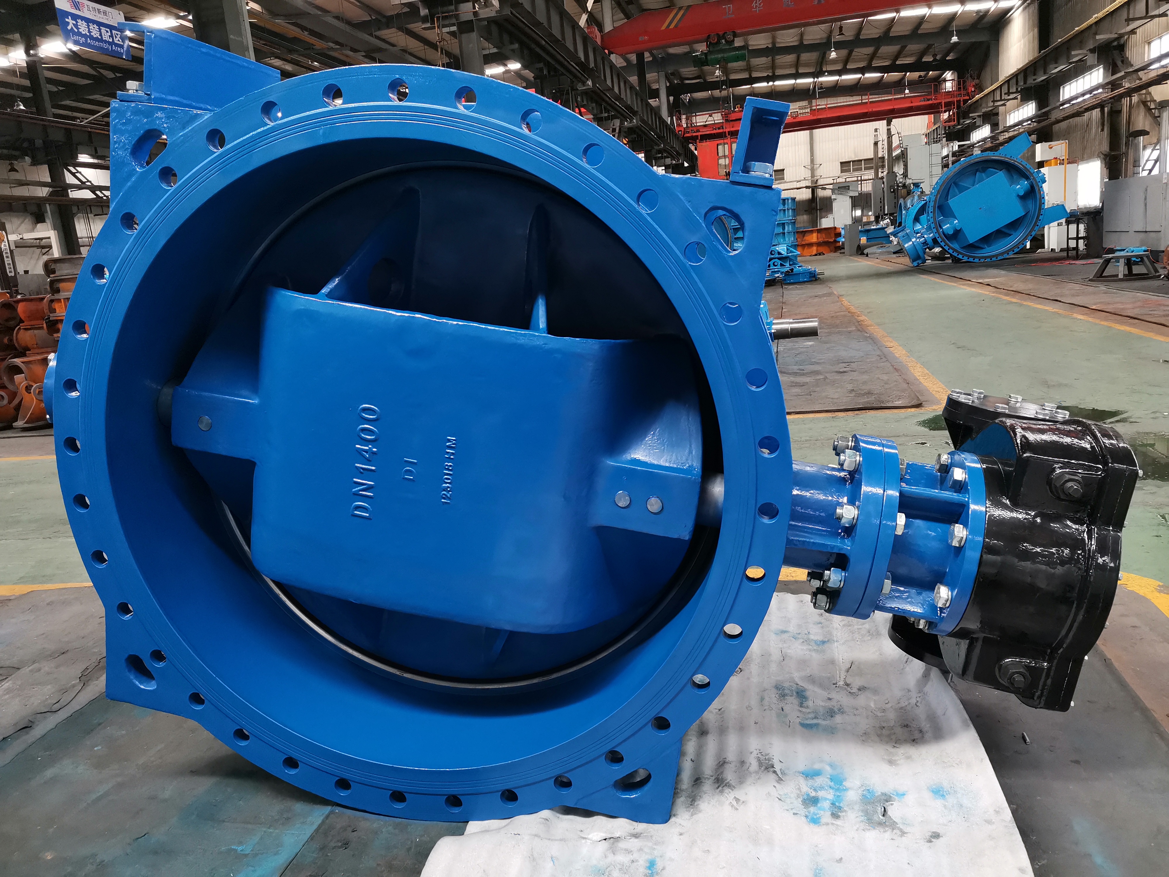 DN1400 worm gear ductile iron flange double offset butterfly valve product view