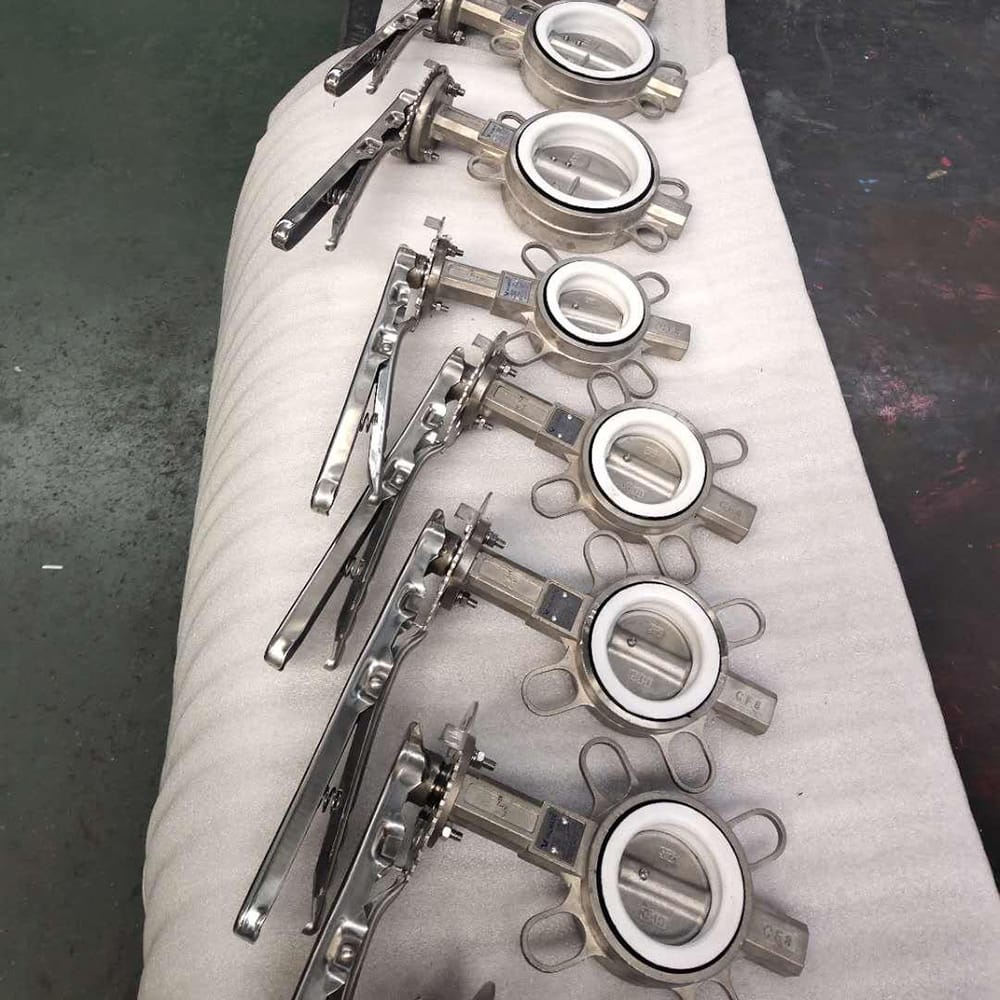 DN100 4inch Hard Back Seat Wafer body Butterfly Valve product view