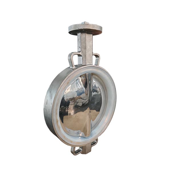 Double Shaft Polished Disc CF8 Body Silicon Rubber Wafer JIS 10K Butterfly Valve