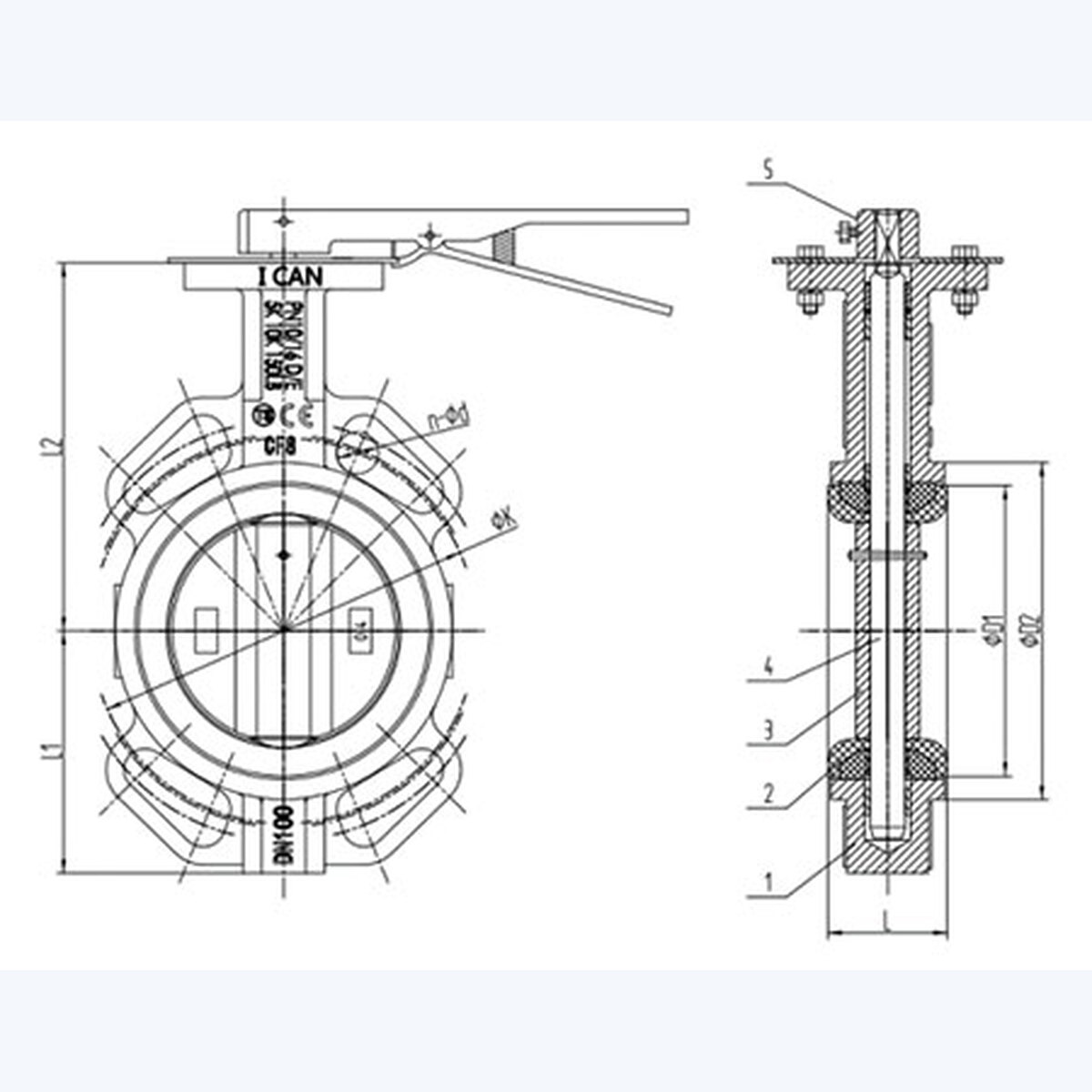 D71X-16P Butterfly Valve product view