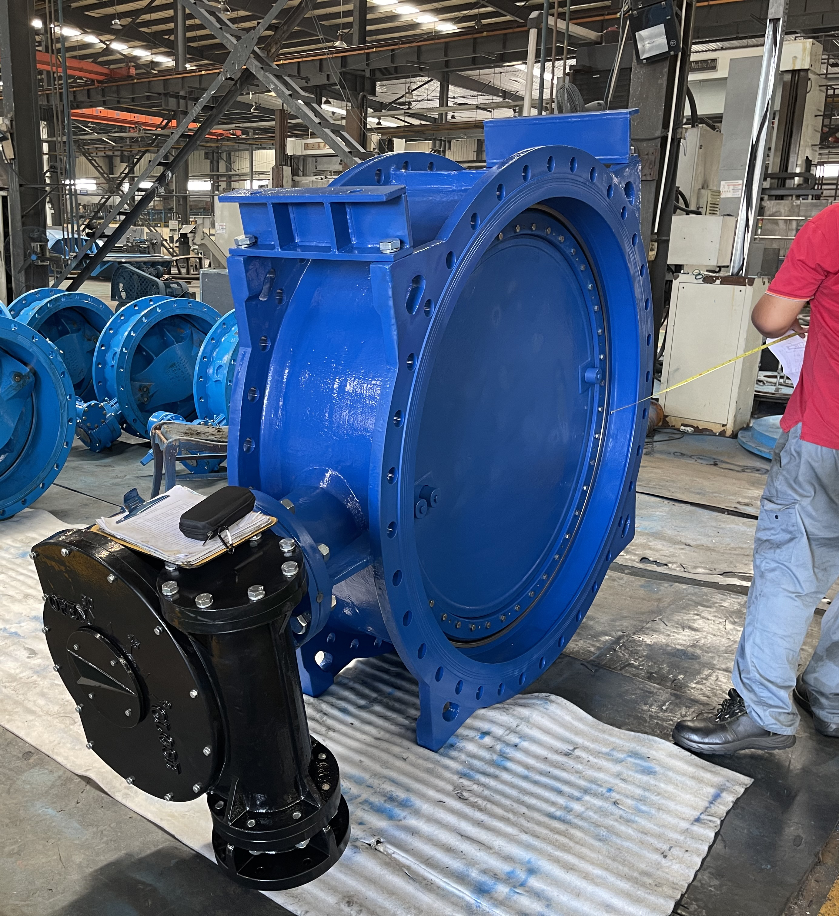 DN1400 worm gear ductile iron flange double offset butterfly valve product view