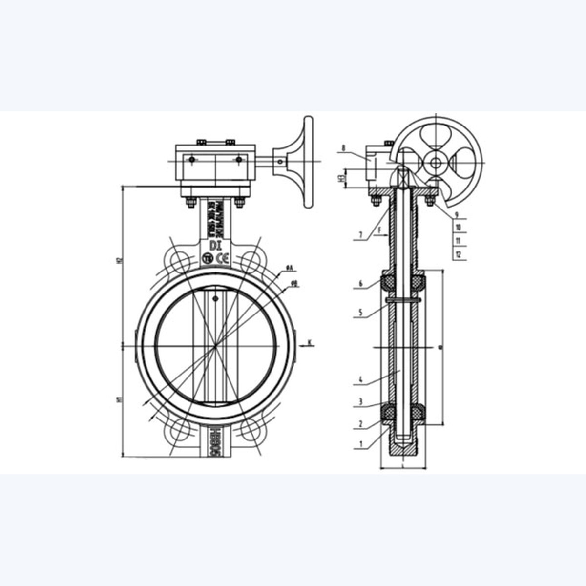 D371F-16Q Butterfly Valve product view