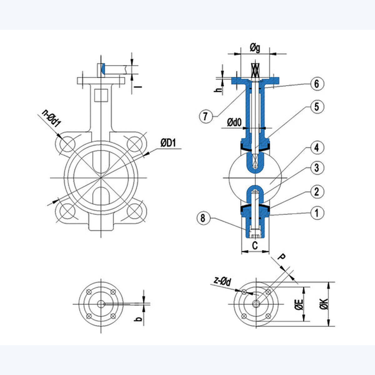 Wafer Butterfly Valve (Half Shaft Without Pin)