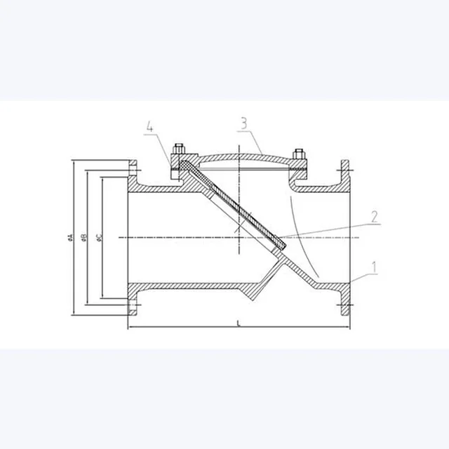 H44X Check Valve technical drawing