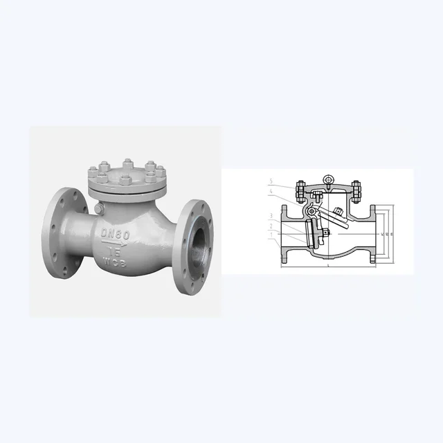 H44H-16C Check Valve technical drawing