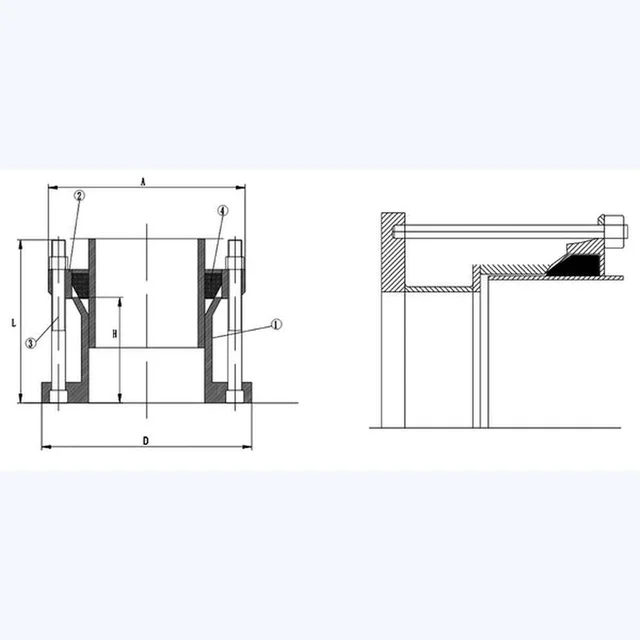 Universal Flange Adaptor(wide range) technical drawing