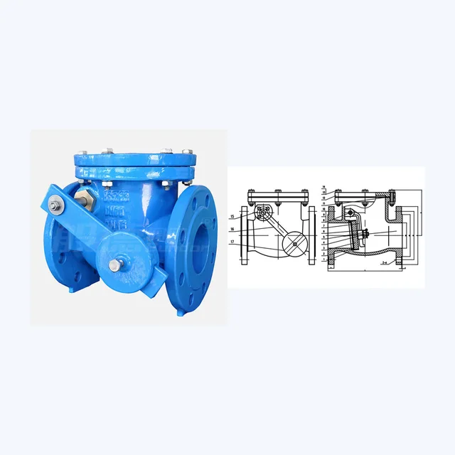H44T-16Q Check Valve technical drawing