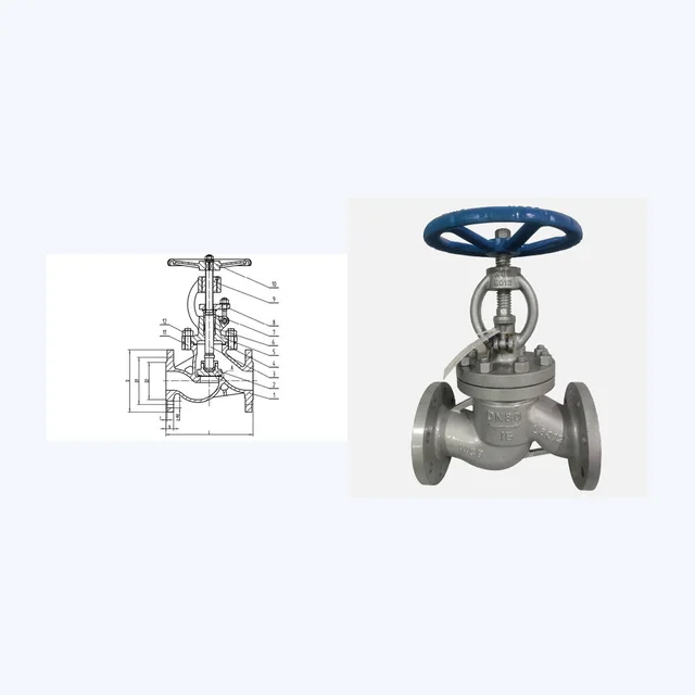 J41H-16C Globe Valve technical drawing